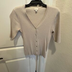 a new day Light Beige Ribbed Cardigan